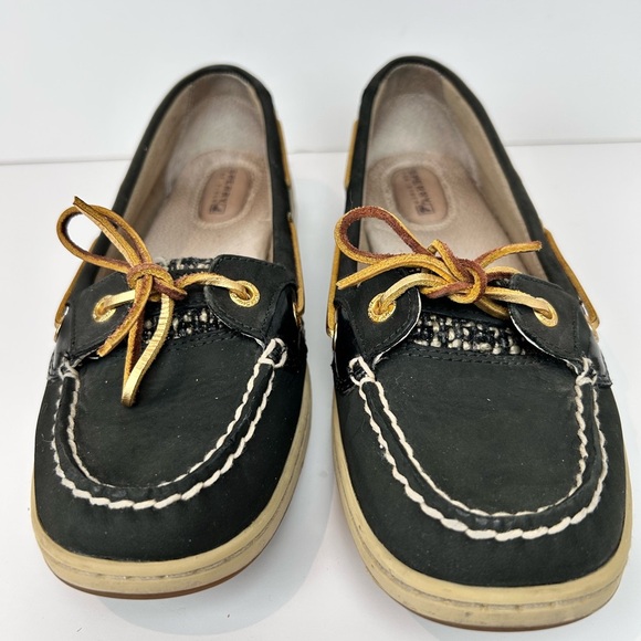 Sperry Black Flats Moccasin-Style Leather Loafers - Picture 2 of 9